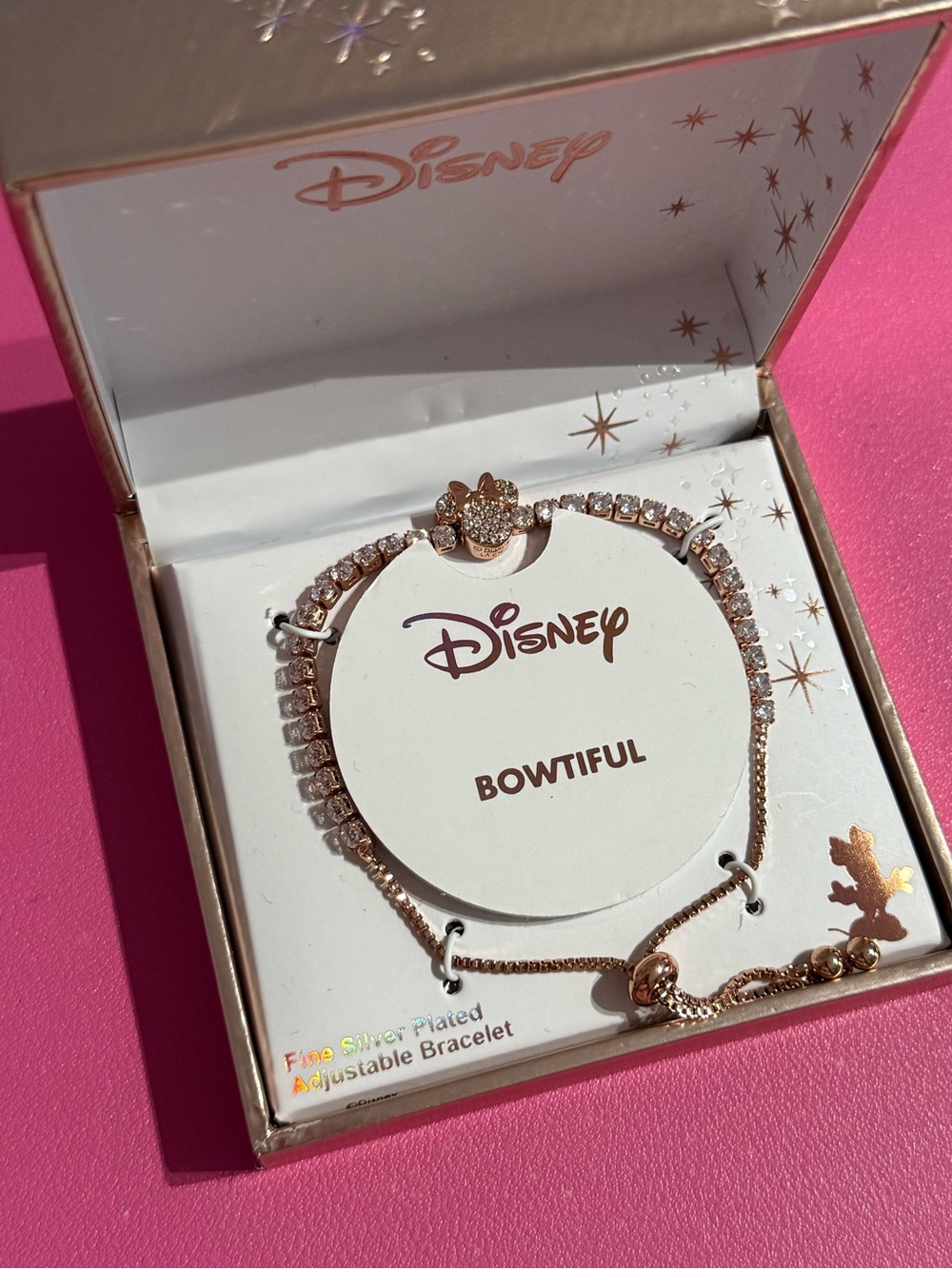 Disney Minnie Mouse Rose Gold Adjustable Bracelet